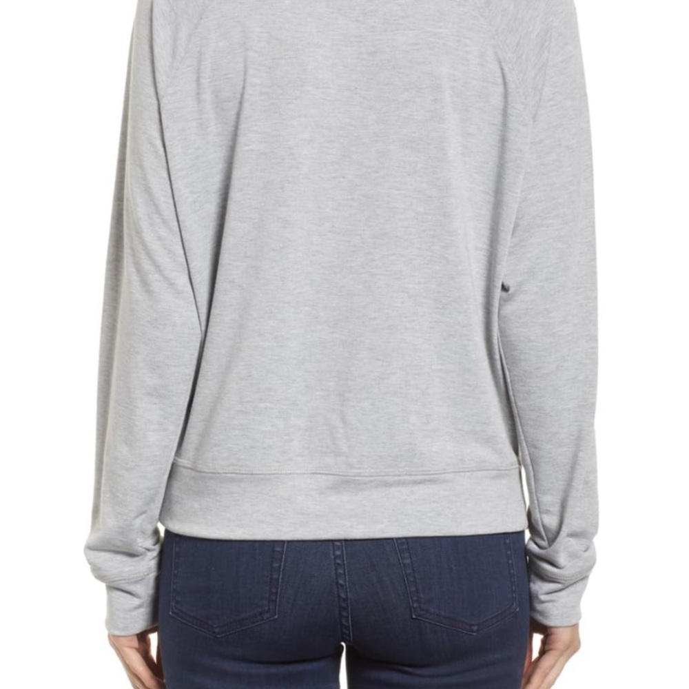 Caslon Cozy Slogan Sweatshirt- Heather Grey- XS - Picture 3 of 4